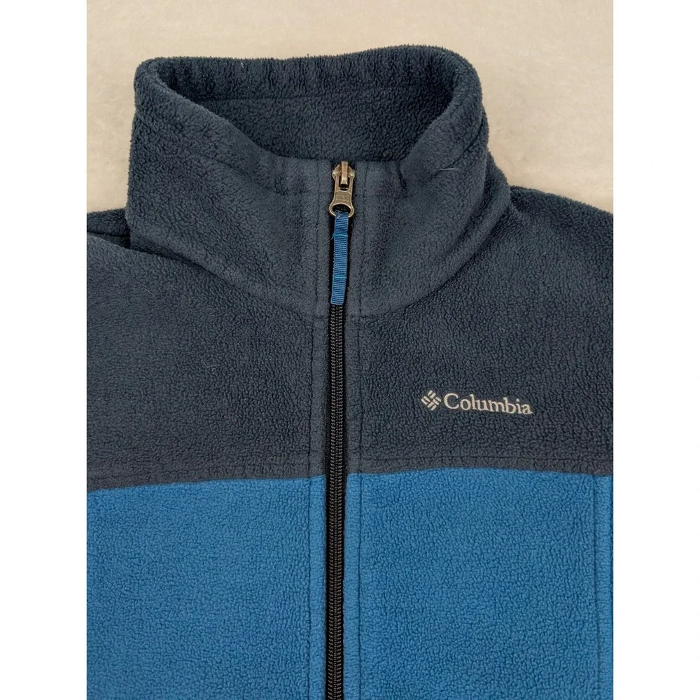 Columbia Full Zip Jacket Youth M Blue Fleece Zip Pockets Lightweight